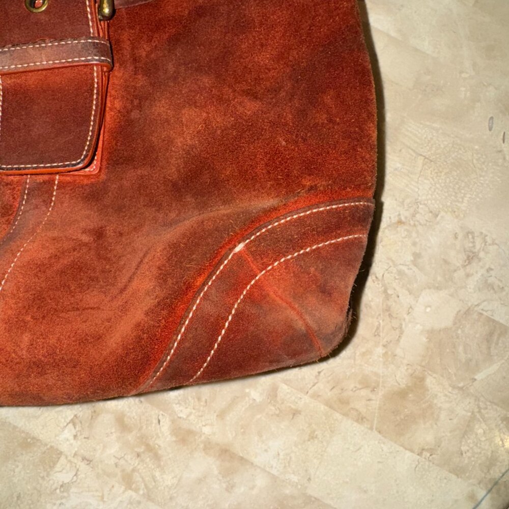 Coach Rich Brown Suede Crossbody Bag - Picture 7 of 10